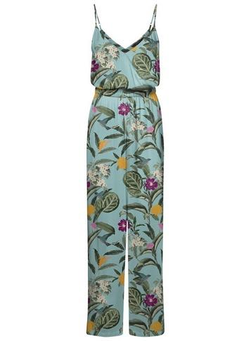 *vero Moda Turquoise Floral Print Camisole Jumpsuit