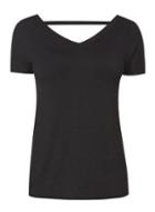 Dorothy Perkins Black V Neck Panel Back Tee