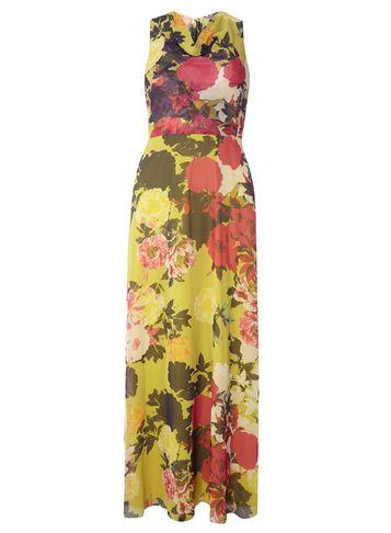 Dorothy Perkins Lime Floral Print Maxi Dress
