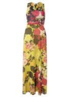 Dorothy Perkins Lime Floral Print Maxi Dress