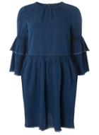 Dorothy Perkins *only Blue Ruffle Sleeve Skater Dress