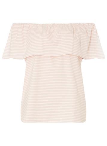 Dorothy Perkins *vila Pink Stripe Frill Top