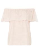 Dorothy Perkins *vila Pink Stripe Frill Top