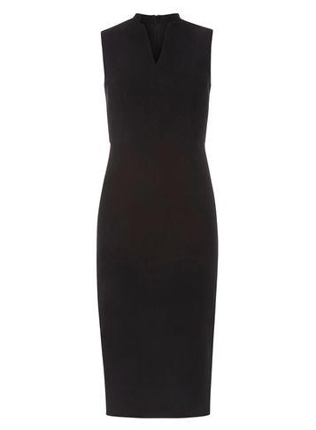 Dorothy Perkins *tall Black Notch Detail Bengaline Pencil Dress