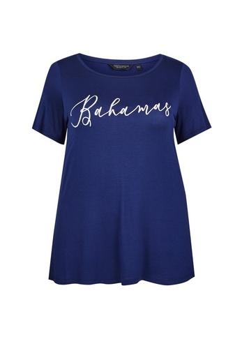 Dorothy Perkins *dp Curve Navy Bahamas Motif T-shirt