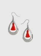 Dorothy Perkins Red Mini Tassel Hoop Earrings