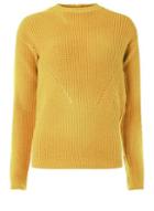 Dorothy Perkins Yellow Ribbed Front-stitch Jumper