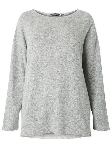 Dorothy Perkins Dp Curve Grey Soft Slash Neck Top