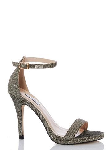*quiz Bronze Shimmer Heeled Sandals