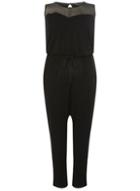 Dorothy Perkins Dp Cur Ve Black Sweetheart Mesh Jersey Jumpsuit