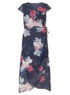 Dorothy Perkins Dp Curve Navy Floral Print Chiffon Maxi Dress
