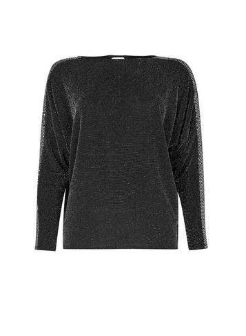 Dorothy Perkins Silver Sequin Trim Batwing Top