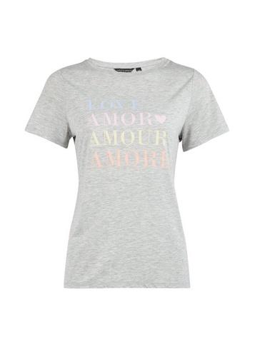 Dorothy Perkins Grey 'love Amour' Motif T-shirt