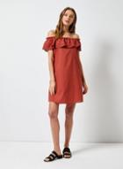 Dorothy Perkins Rust Broderie Frill Bardot Dress