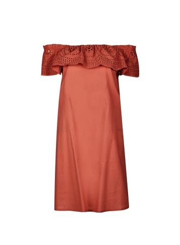 Dorothy Perkins Petite Rust Broderie Bardot Dress
