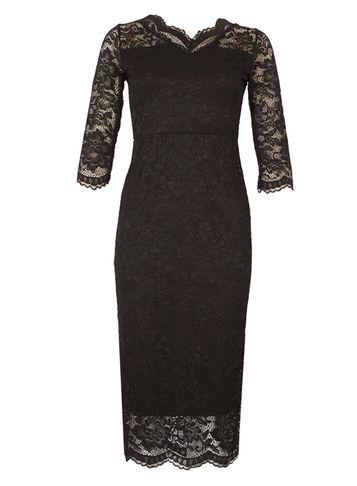 Dorothy Perkins *feverfish Black Lace Scallop Bodycon Dress