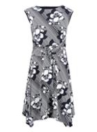 *izabel London Multi Coloured Floral Print Tie Waist Tea Dress