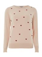 Dorothy Perkins Petite Heart Print Embroidered Jumper