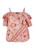 Dorothy Perkins *dp Curve Pink Paisley Print Crinkle Wrap Top