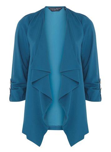 Dorothy Perkins Teal Waterfall Button Jacket