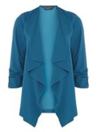 Dorothy Perkins Teal Waterfall Button Jacket