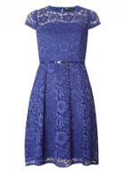 Dorothy Perkins Blue Belted Lace Dress