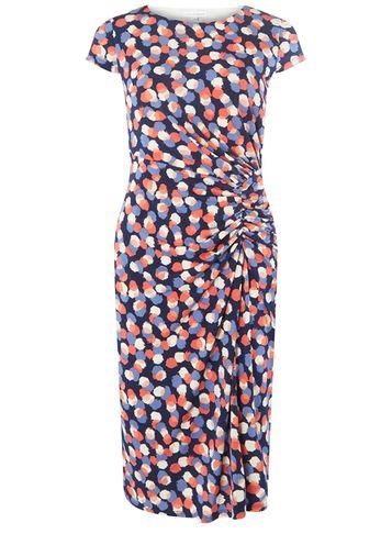 Dorothy Perkins *lily & Franc Multi Colour Printed Ruched Midi Dress