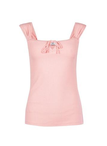 Dorothy Perkins *tall Coral Square Neck Ribbed Top