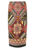 Dorothy Perkins Multi Coloured Aztec Print Pencil Skirt