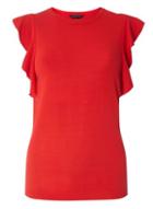 Dorothy Perkins Red Frill Sleeve T-shirt