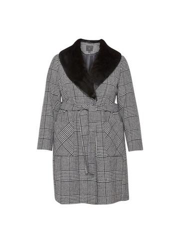Dorothy Perkins *dp Curve Black Check Print Wrap Coat
