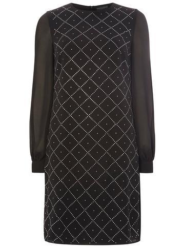 Dorothy Perkins *tall Black Diamante Embellished Shift Dress