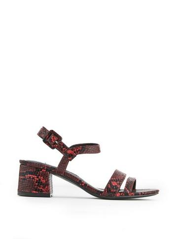 Dorothy Perkins Red Binkie Snake Print Heeled Sandals