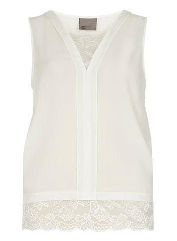 Dorothy Perkins *vero Moda White Lace Insert Shell Top