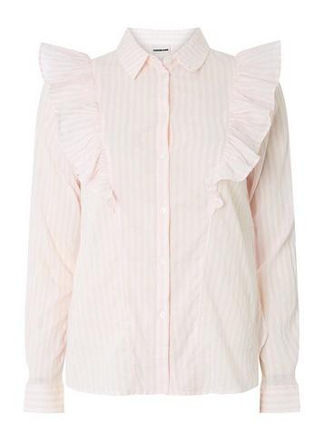 *noisy May Pink Striped Frill Shirt