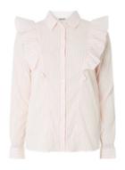 *noisy May Pink Striped Frill Shirt