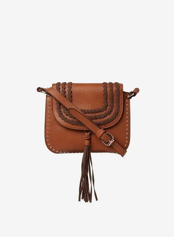 Dorothy Perkins Tan Plait Tassel Cross Body Bag