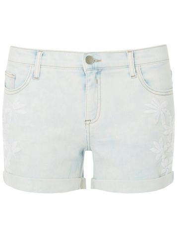 Dorothy Perkins Petite White Bleach Embroidered Shorts