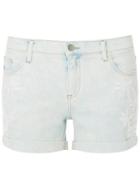 Dorothy Perkins Petite White Bleach Embroidered Shorts