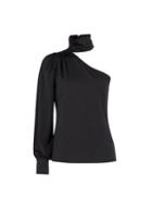 Dorothy Perkins Black One Shoulder Puff Sleeve Top