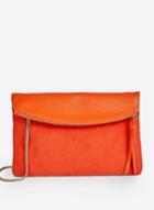 Dorothy Perkins Orange Foldover Clutch Bag