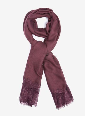 Dorothy Perkins Wine Lace Cut Sew Scarf