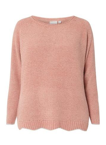 *juna Rose Curve Coral Knitted Pullover Jumper