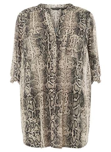Dorothy Perkins *dp Curve Snake Print Button Jersey Shirt