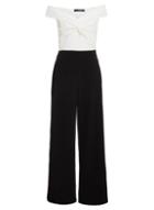 *quiz Black And White Knot Front Palazzo Jumpsuit