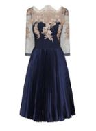 Dorothy Perkins *chi Chi London Navy Embroidered Dress