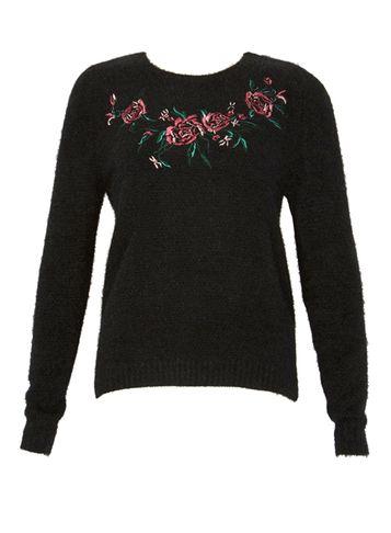 Dorothy Perkins *izabel London Black Embroidered Jumper