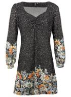 Dorothy Perkins *izabel London Black Floral Print Shift Dress