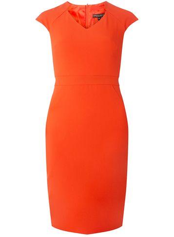 Dorothy Perkins Orange V-neck Pencil Dress