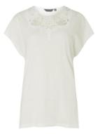 Dorothy Perkins *tall Ivory Applique Yoke T-shirt